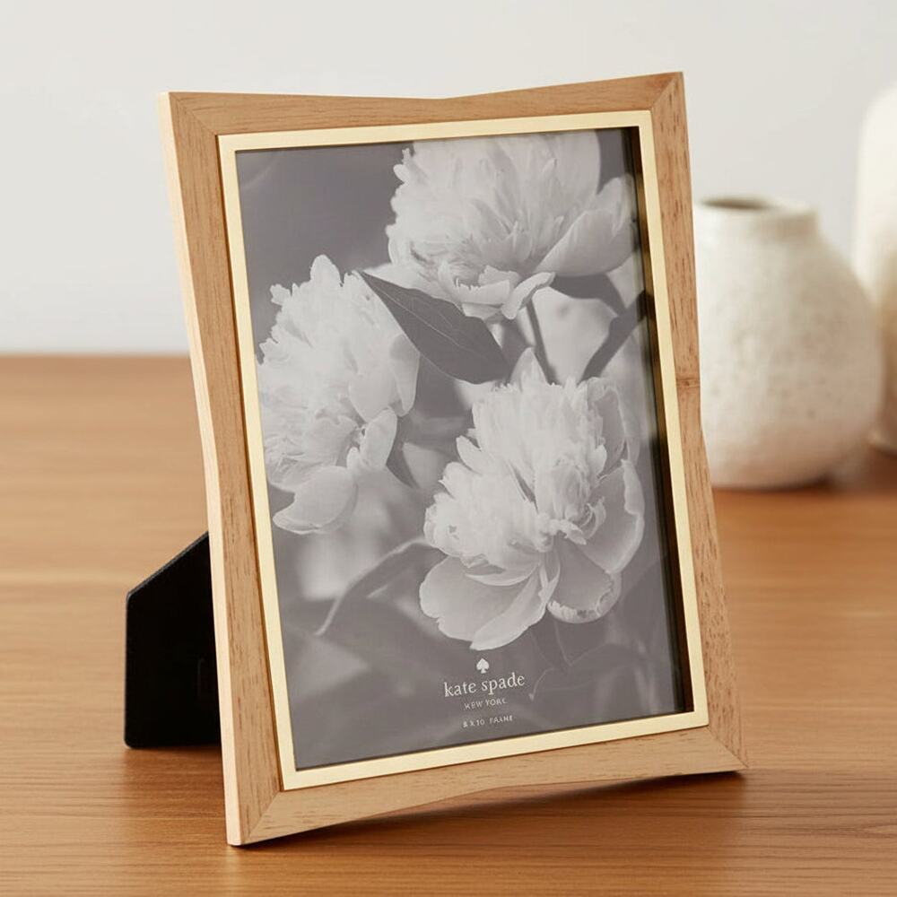 Kate Spade Two Hearts Gold Plated Wood Picture Frame 8x10 Boxed